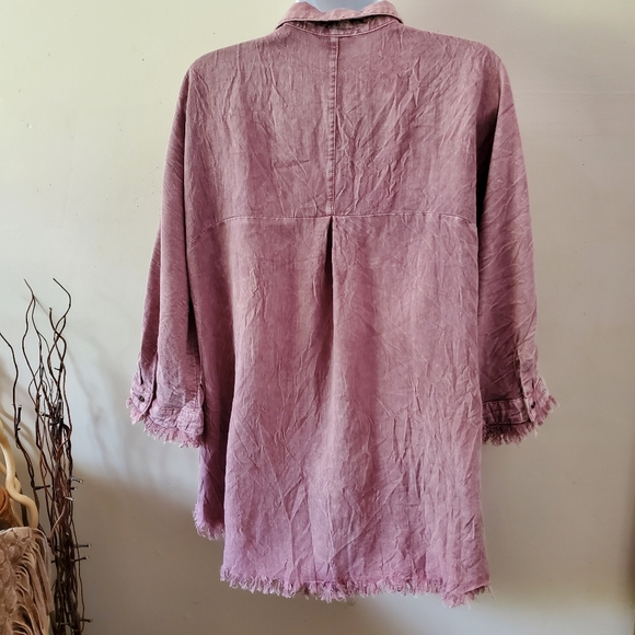 Umgee Boho Rustic Button Down Blouse - Picture 4 of 11